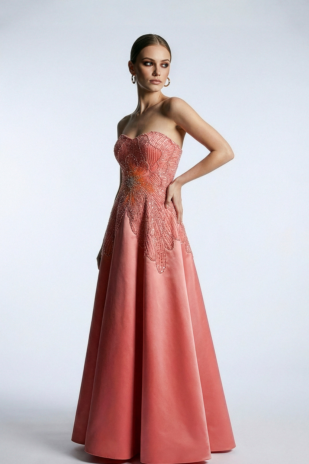 Embellished Strapless with A-Line Dress