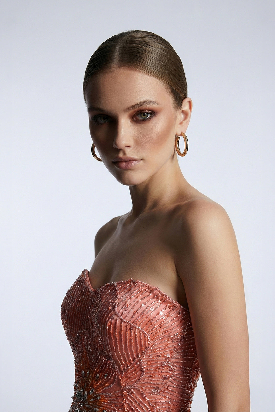 Embellished Strapless with A-Line Dress