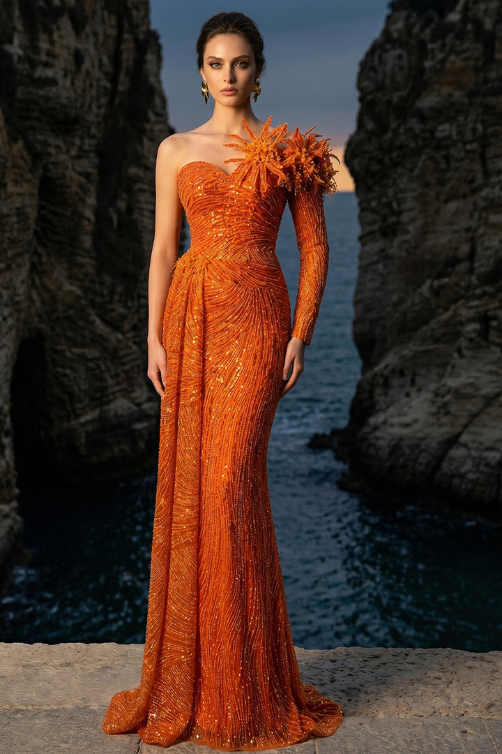 Asymmetrical One-Sleeve Dress