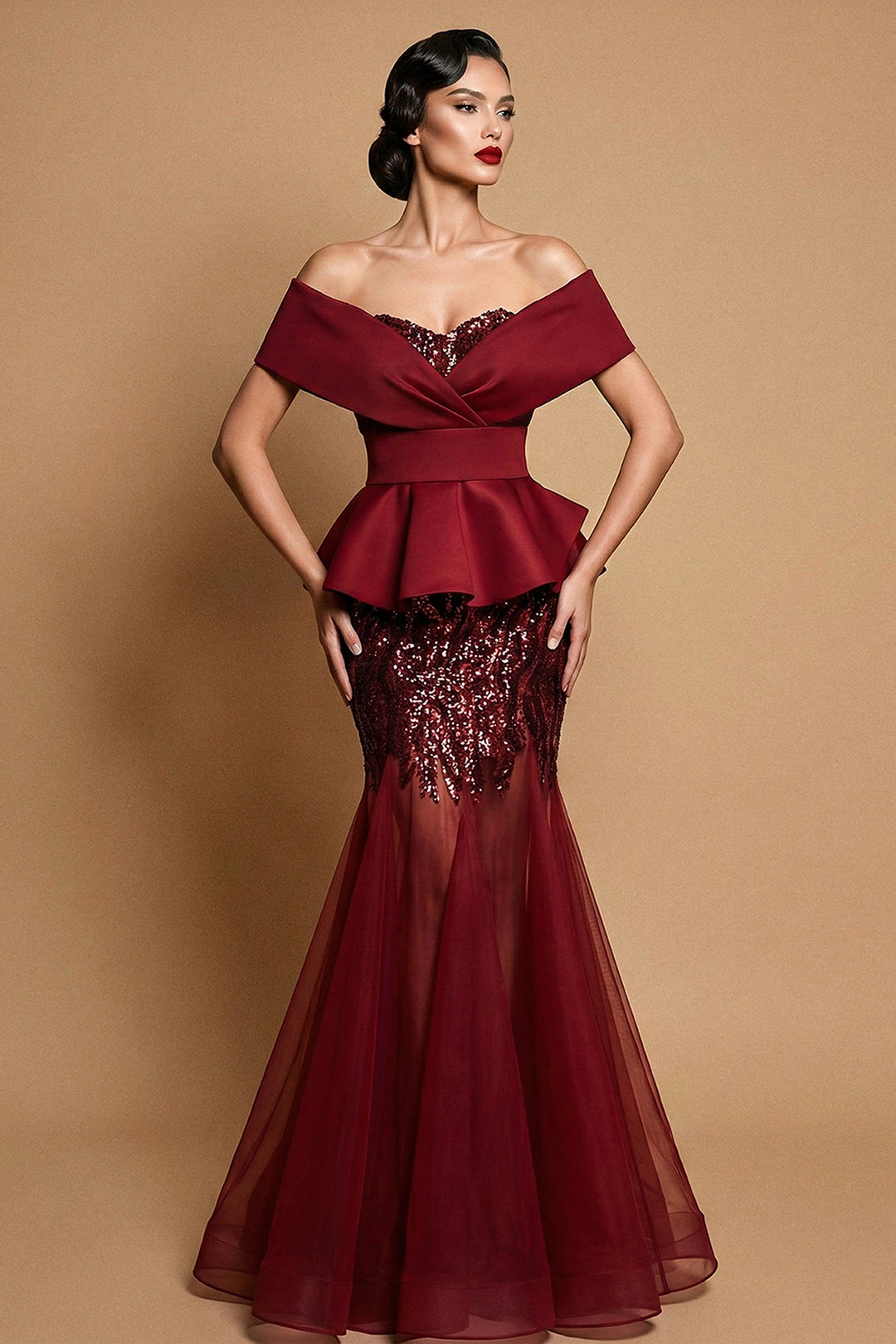 Embroidered Tulle with Mermaid Dress