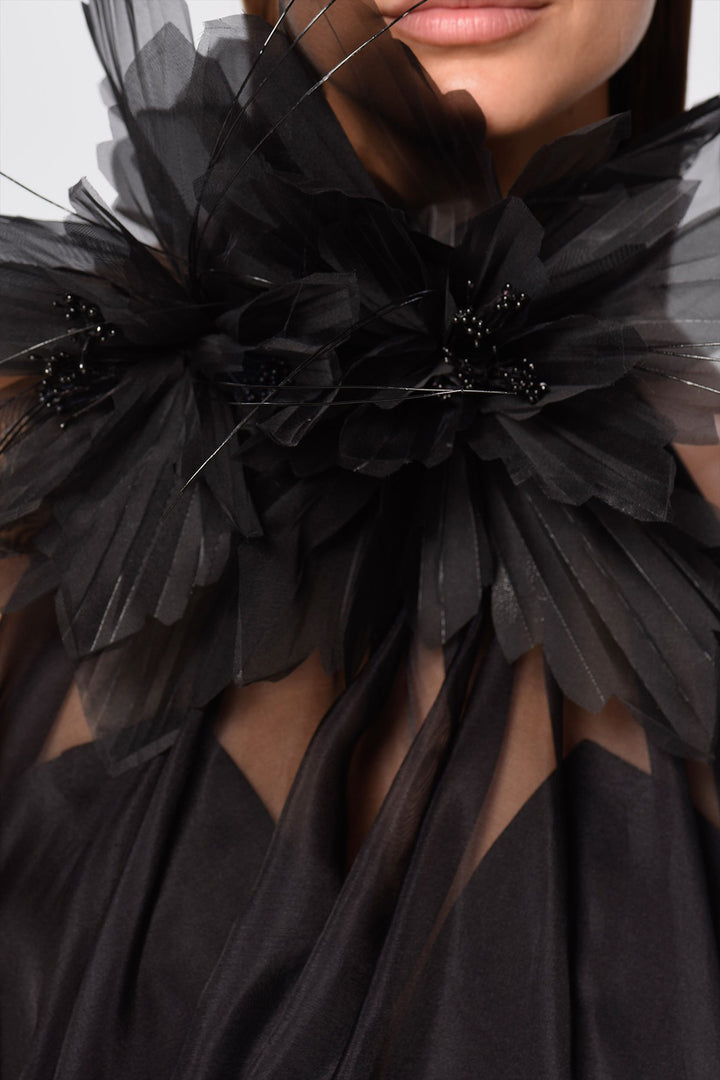 Short Flared Cape Dress with Tulle T-Shirt