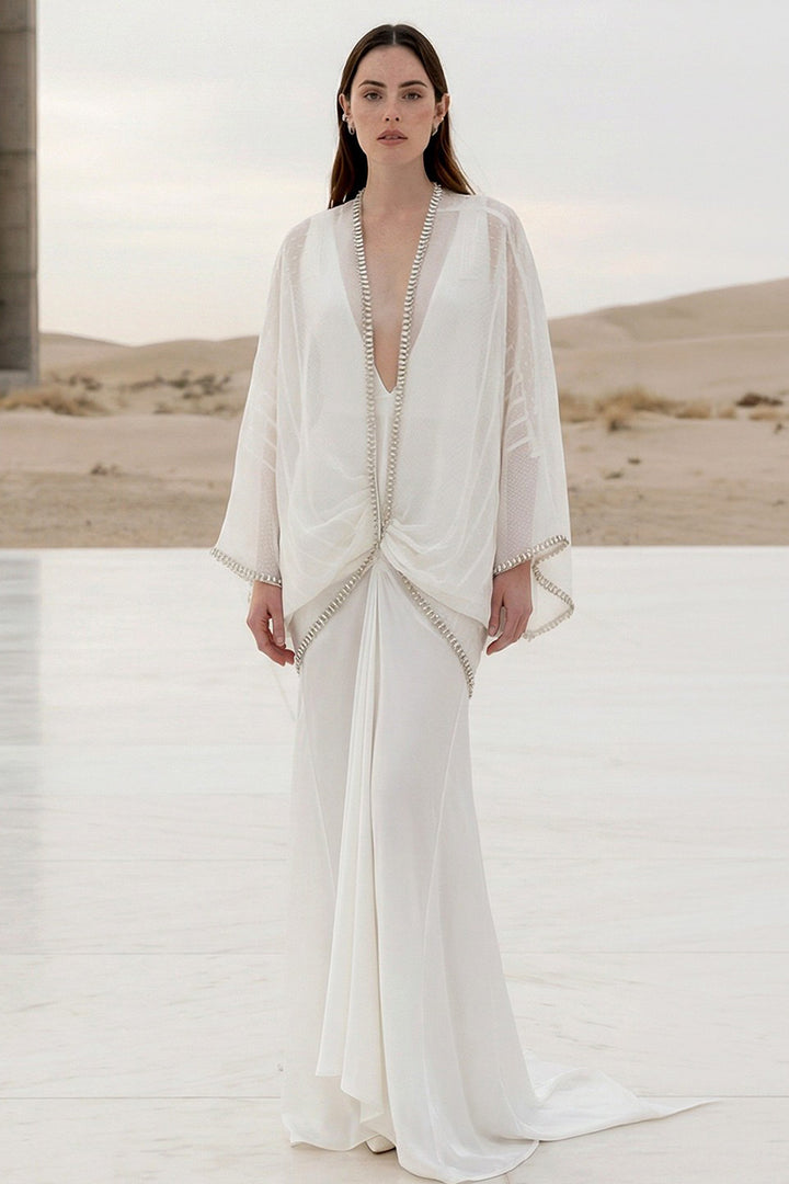 Draped Kaftan and Flowing Skirt