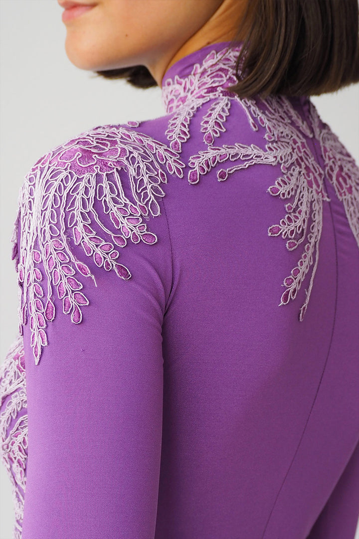 Long Dress and Crystal Lycra with Rebrodé Lace