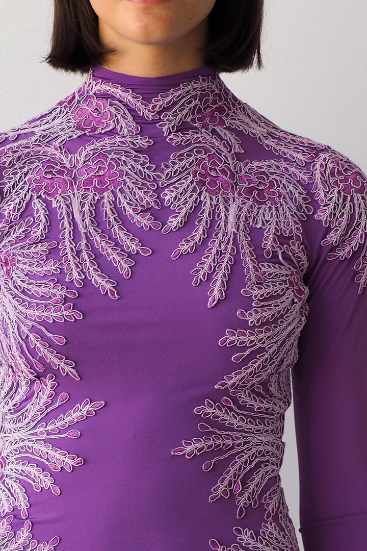 Long Dress and Crystal Lycra with Rebrodé Lace