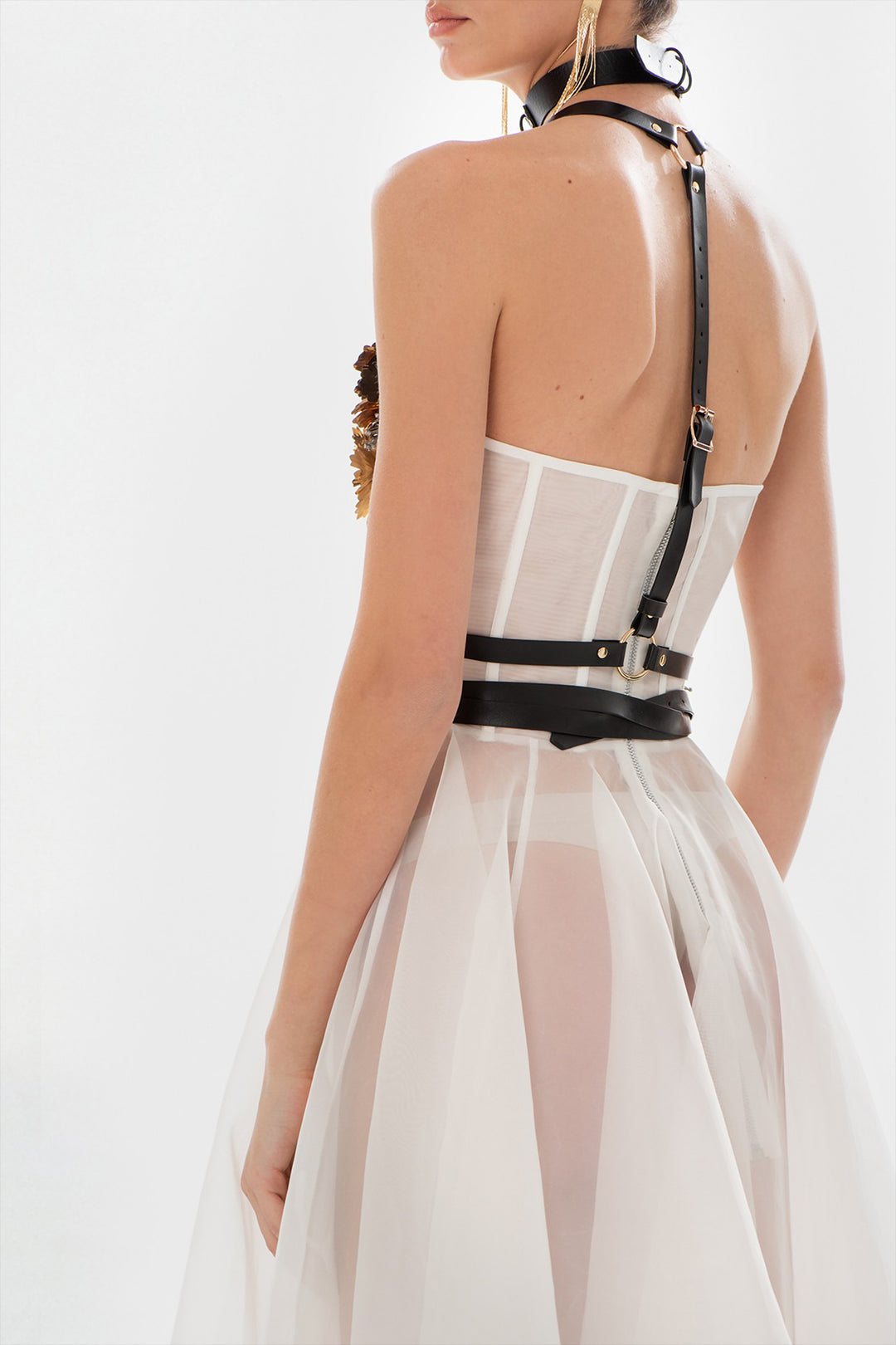 Long Dress with Flower Chest Embellishments