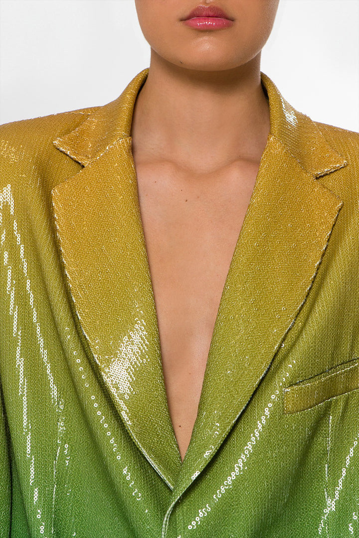 Gradient Sequin Oversized Blazer with Trousers