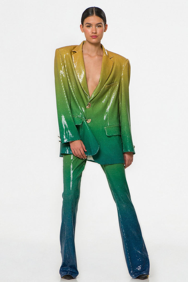 Gradient Sequin Oversized Blazer with Trousers