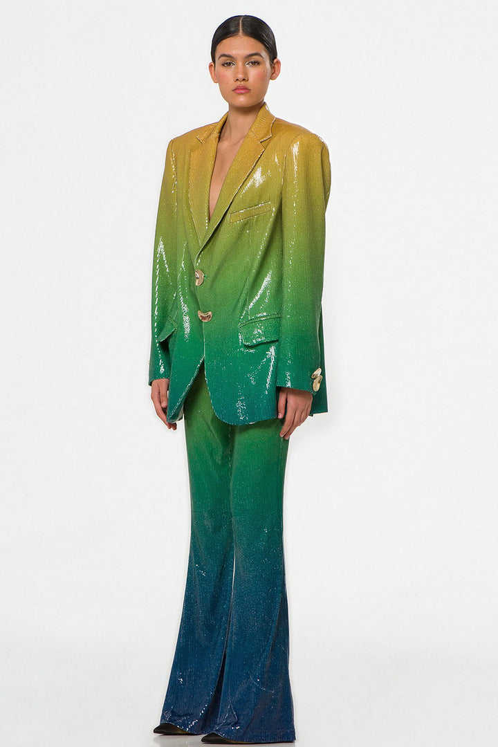 Gradient Sequin Oversized Blazer with Trousers