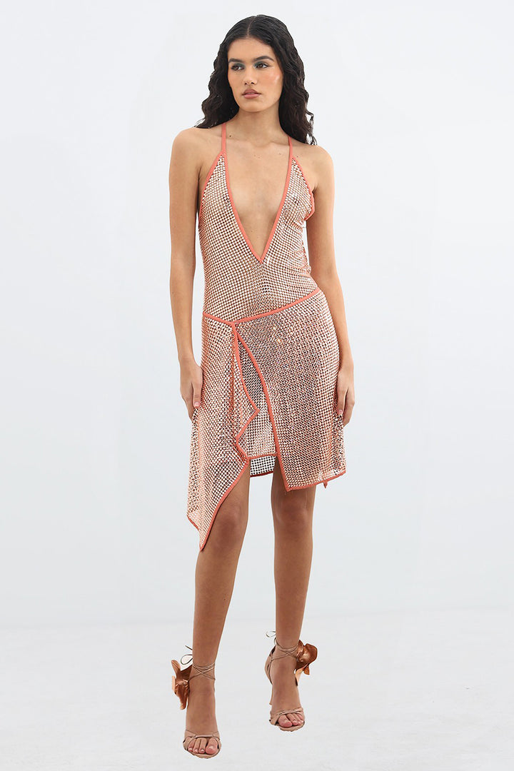 Midi V-Neckline Plunging Dress
