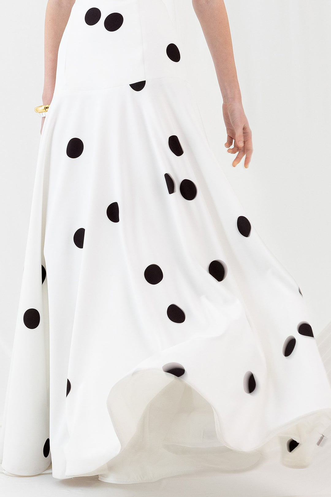 Polka Dot Dress with Strapless Neckline