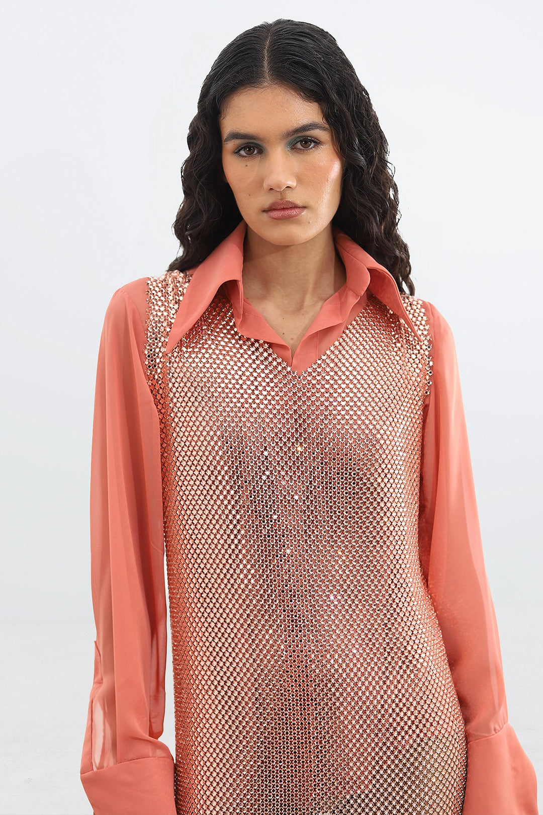 Long Sleeveless with Column Dress