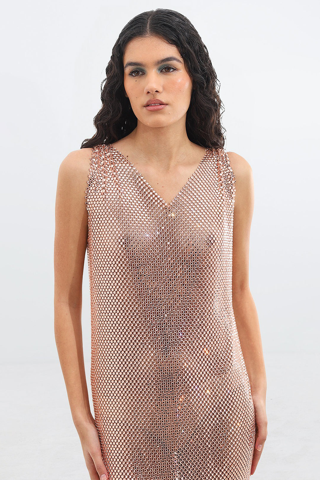 Long Sleeveless with Column Dress