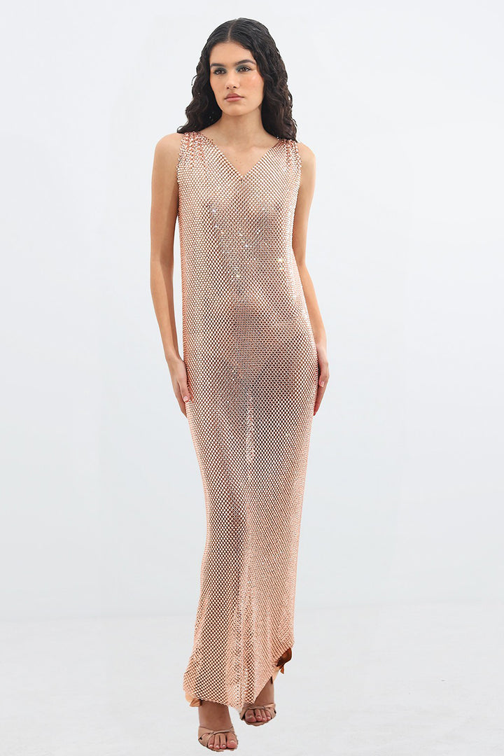 Long Sleeveless with Column Dress