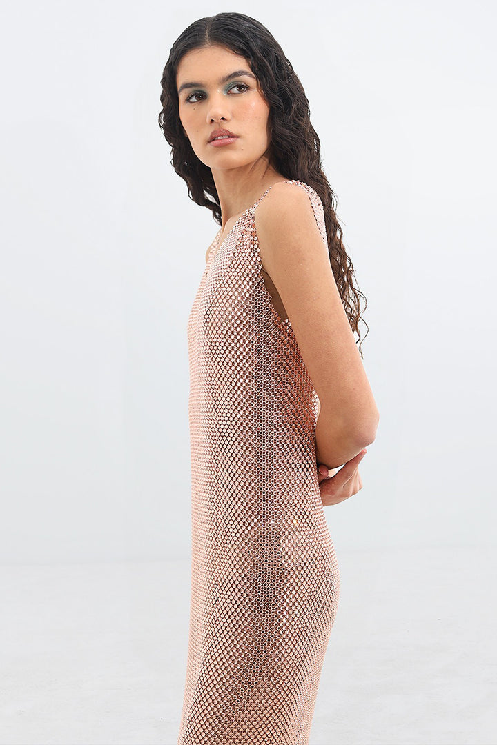 Long Sleeveless with Column Dress