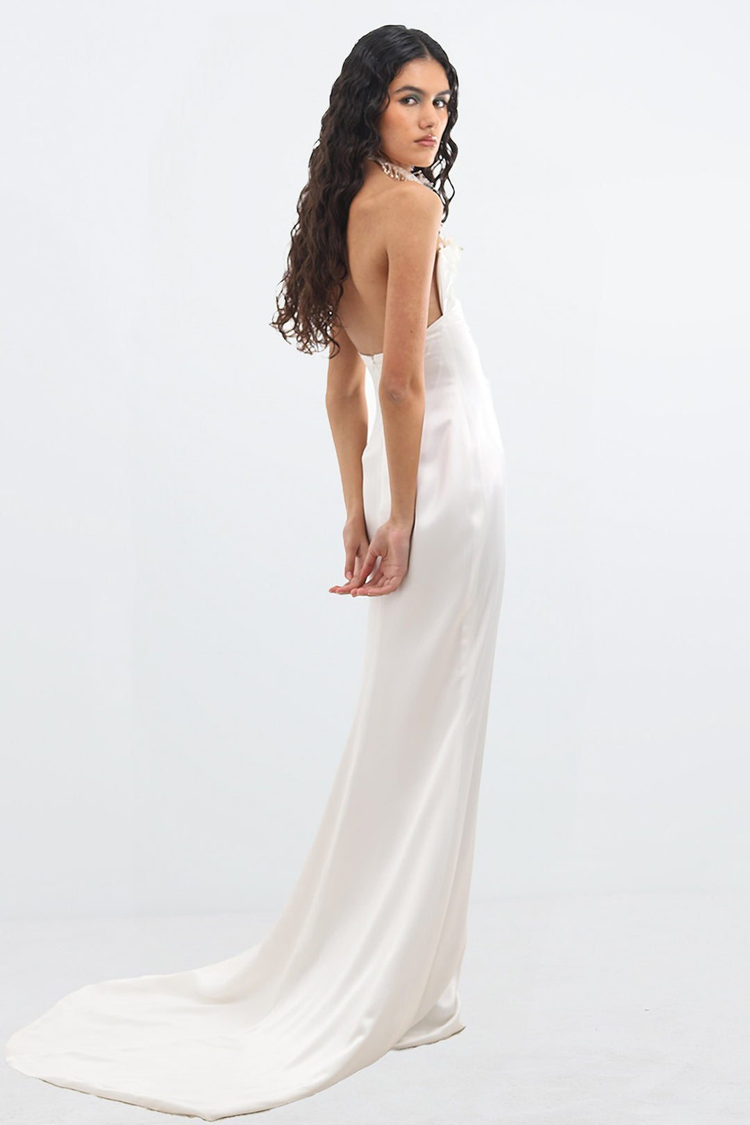 Embellished Sweetheart Crepe Dress
