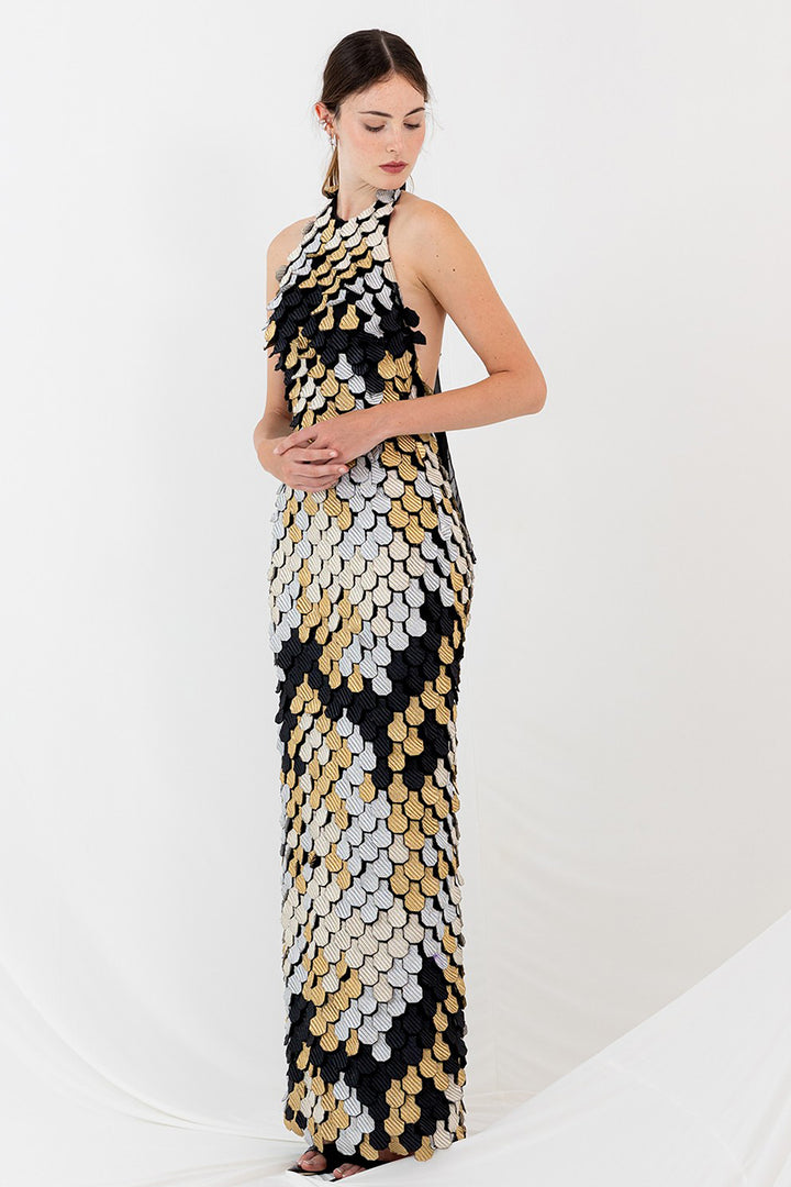 Halter Neckline Long Dress
