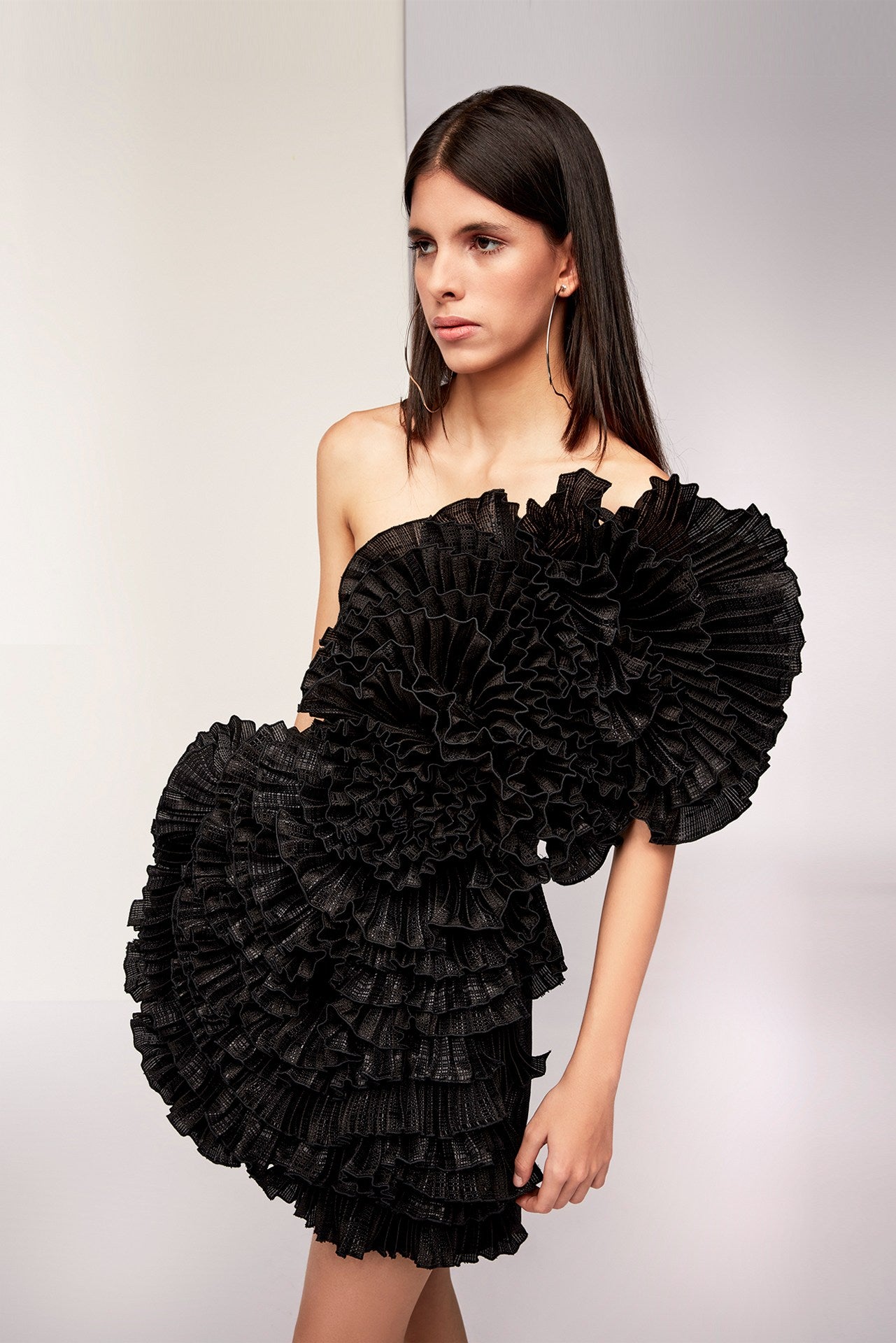 M R Design One-Shoulder Ruffled Mini Dress – M.R DESIGN