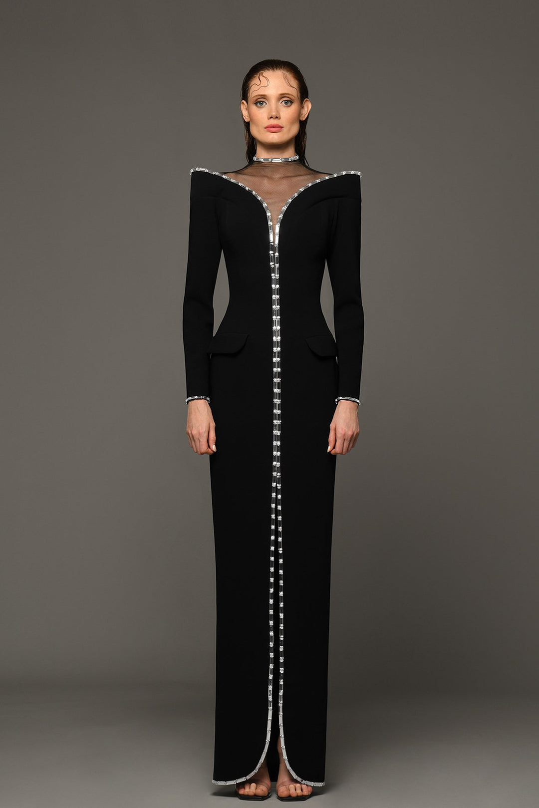 Structured Long-Sleeved Crepe Coat Dress M.R DESIGN Structured Long-Sleeved Crepe Coat Dress M.R DESIGN