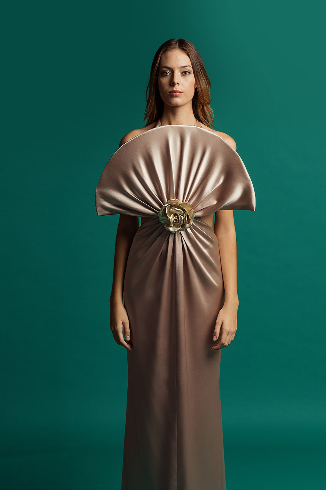 pleated column dress May Queen MQ2242 - Long Column Dress