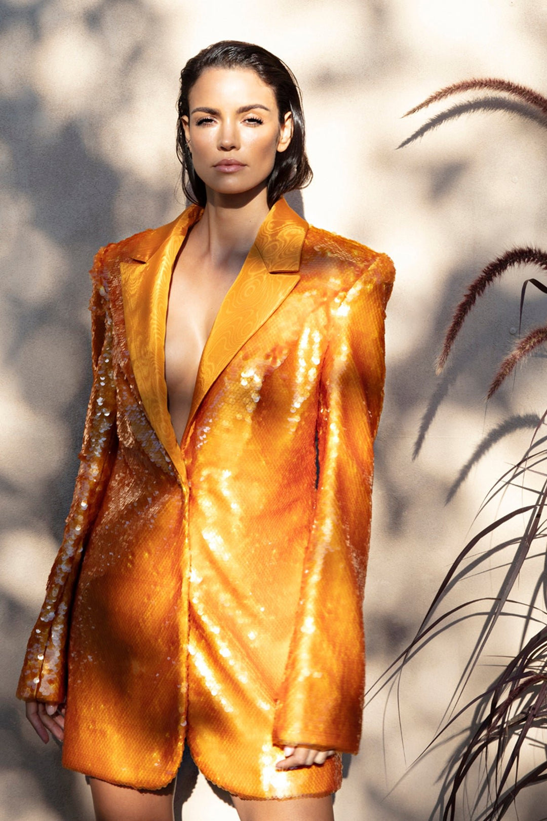 Sequin Blazer Dress Orange / US 16 Sequin Blazer Dress Orange / US 16