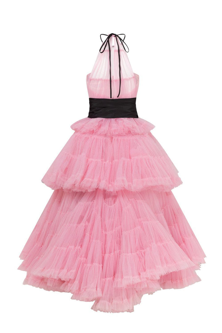 Tulle and Silk Sleeveless A-line Dress