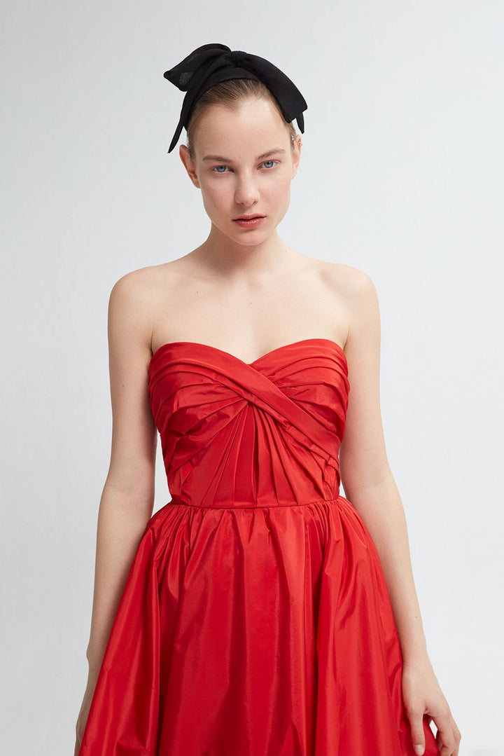 Taffeta Strapless A-line Dress