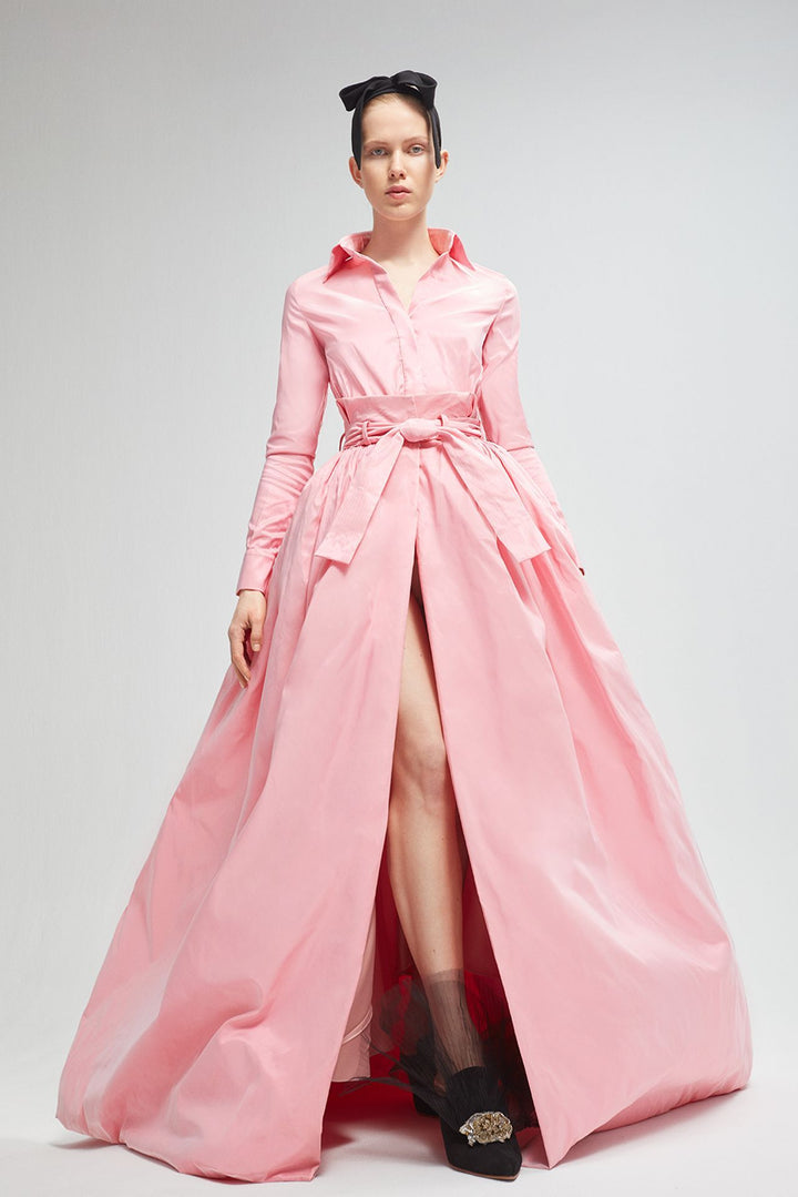 Taffeta Shirt with Princess-Cut Skirt