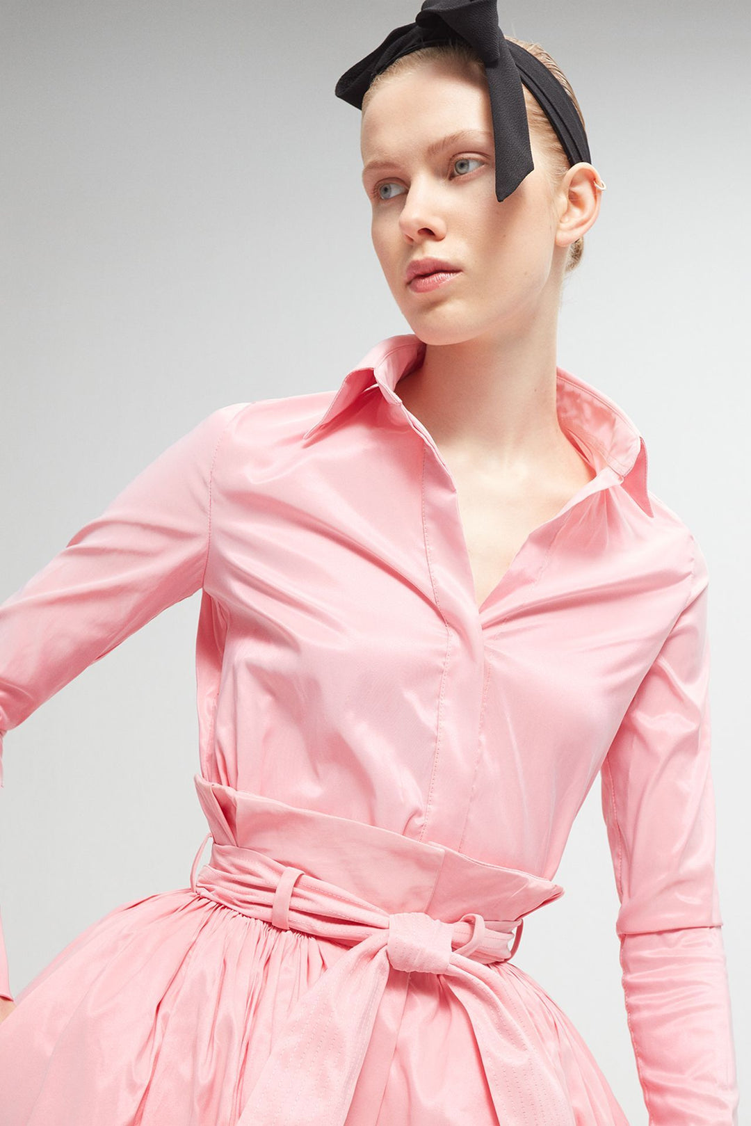 Taffeta Shirt with Princess-Cut Skirt