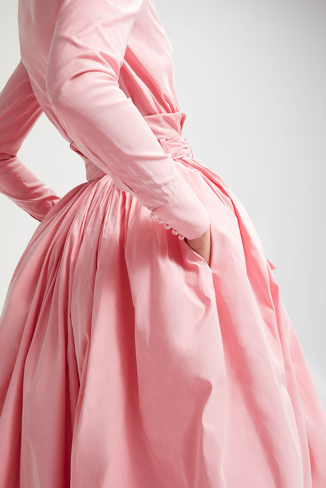 Taffeta Shirt with Princess-Cut Skirt