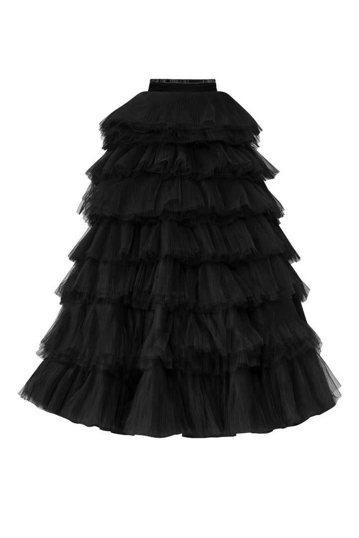 Georgette Shirt with Ruffled Tulle Princess Skirt