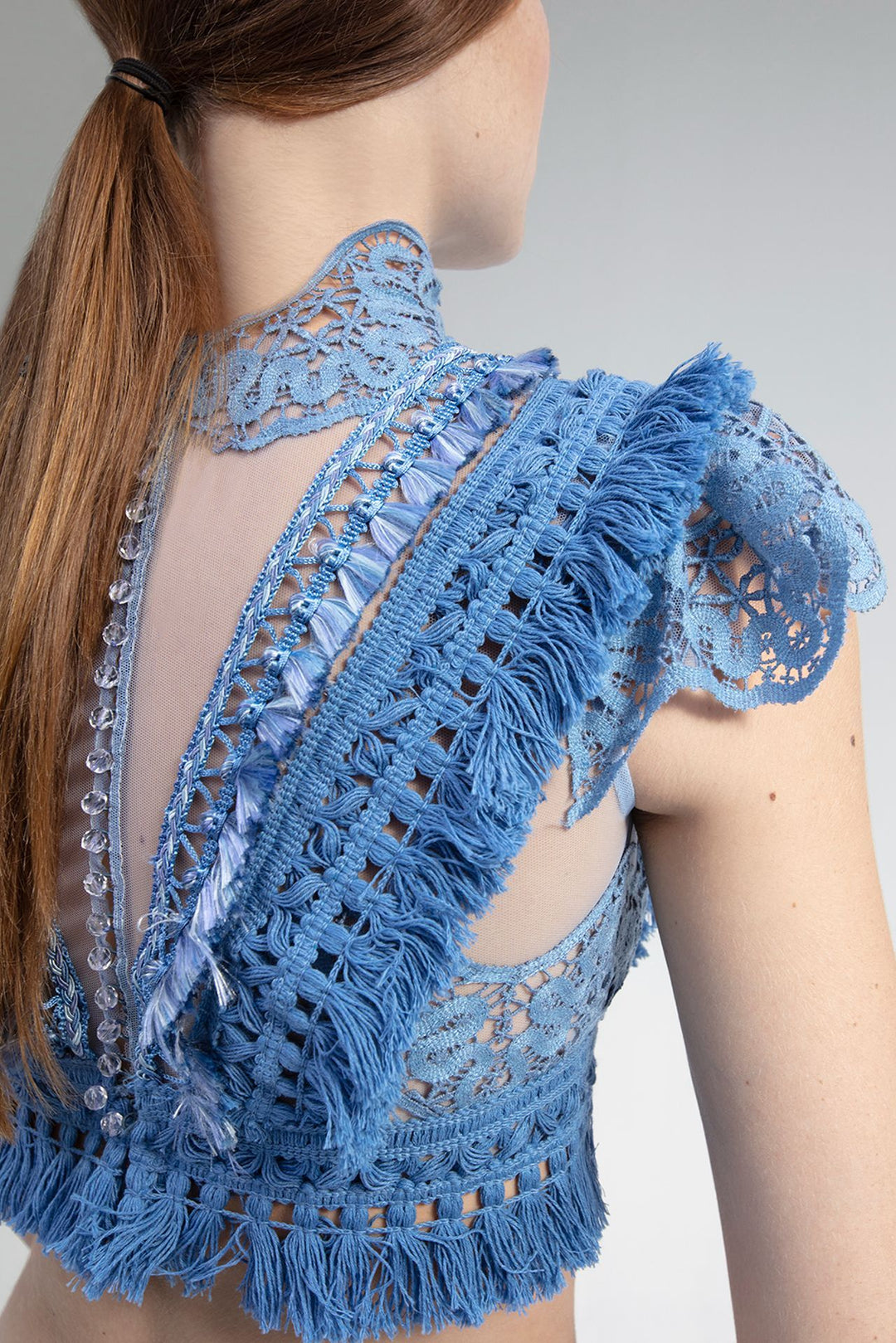 Lace Top with Cotton Fringes