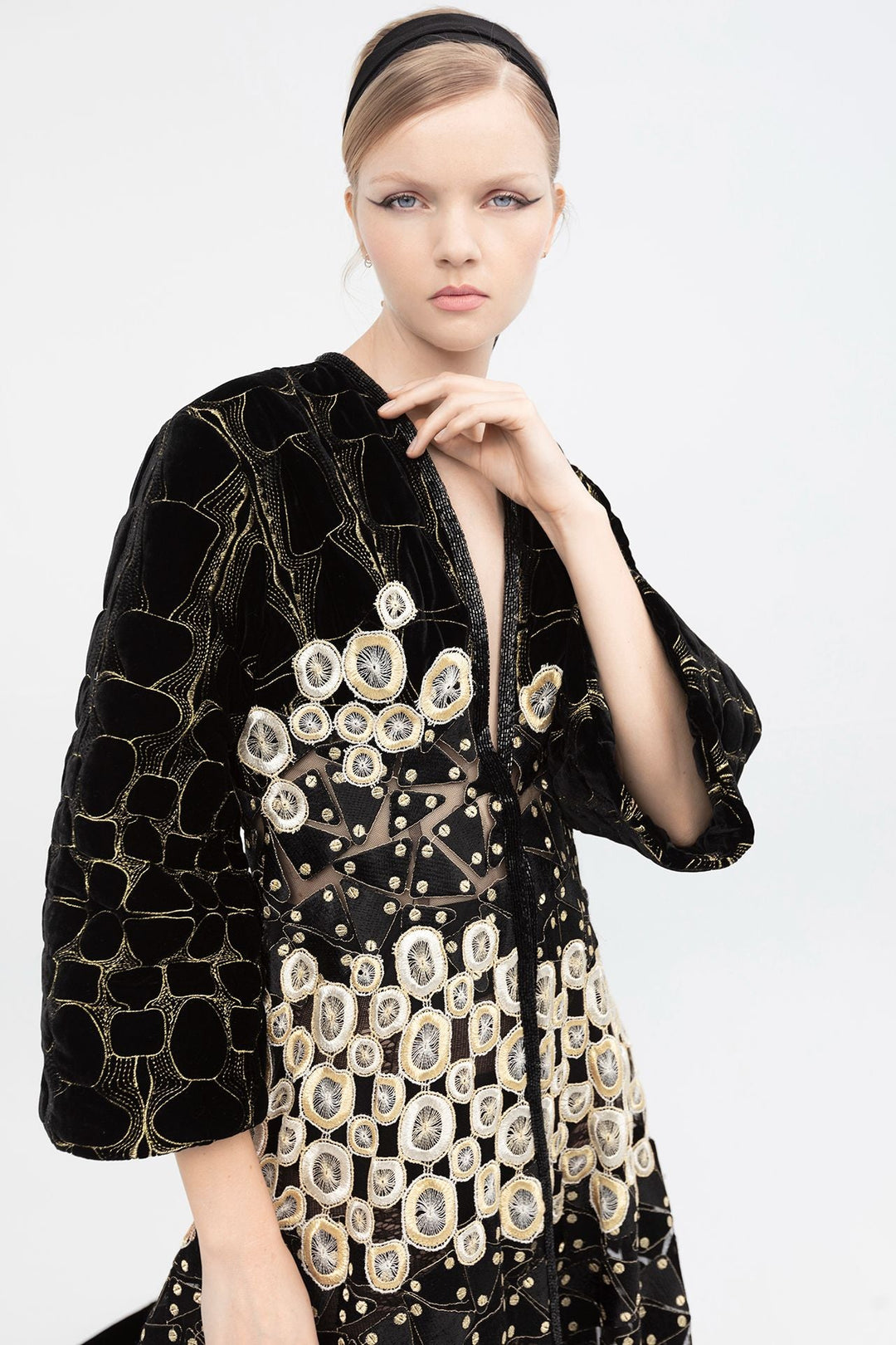 Velvet Coat with Gold Threads