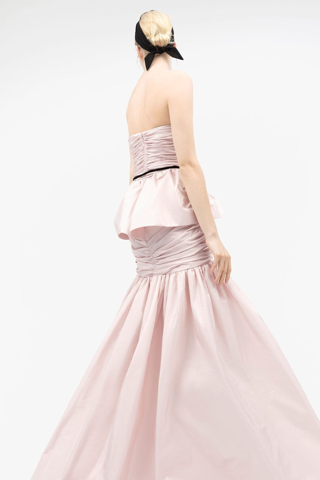 Taffeta Strapless Draped Mermaid Dress