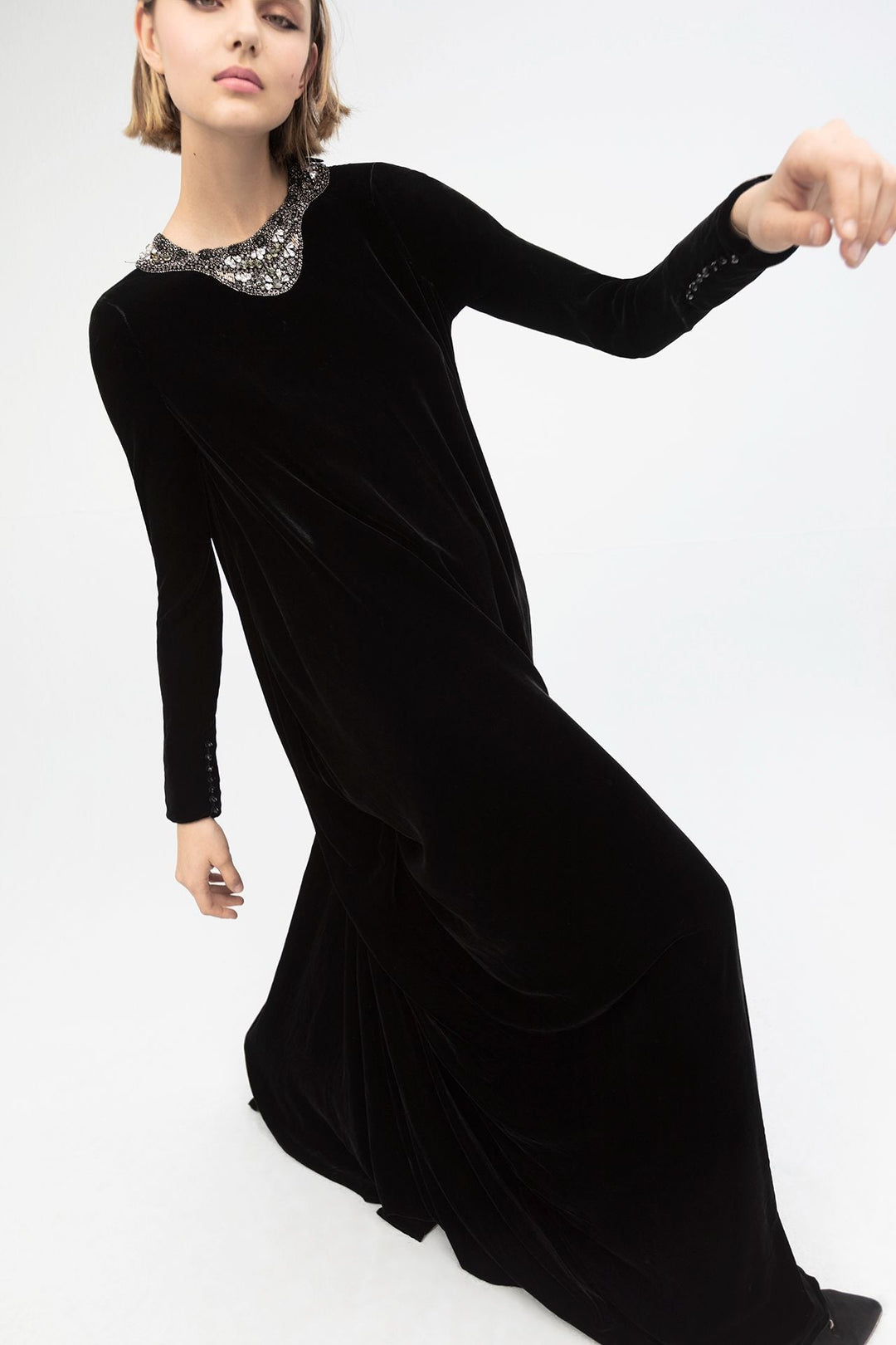 velvet oversized dress ASOS DESIGN velvet long sleeve premium wrap maxi dress with contrast bow sash detail in black
