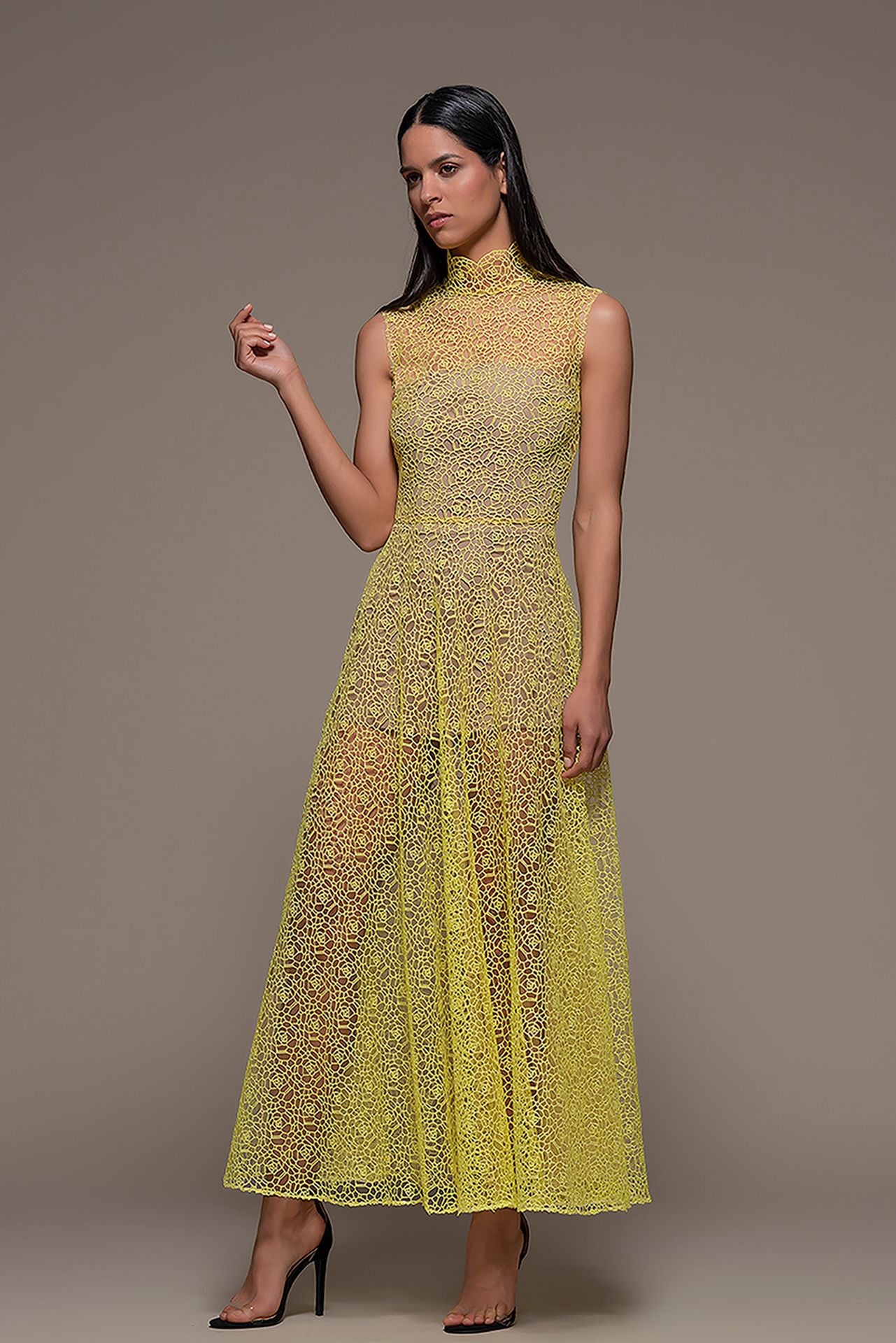 M R Design Sleeveless Lace A-line Midi Dress – M.R DESIGN