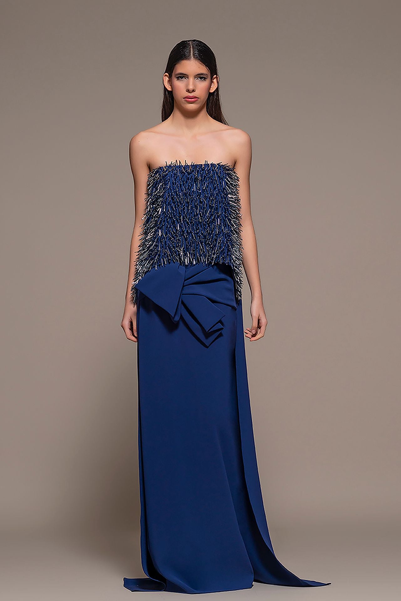 M R Design Strapless Dress with Fringe Details – M.R DESIGN