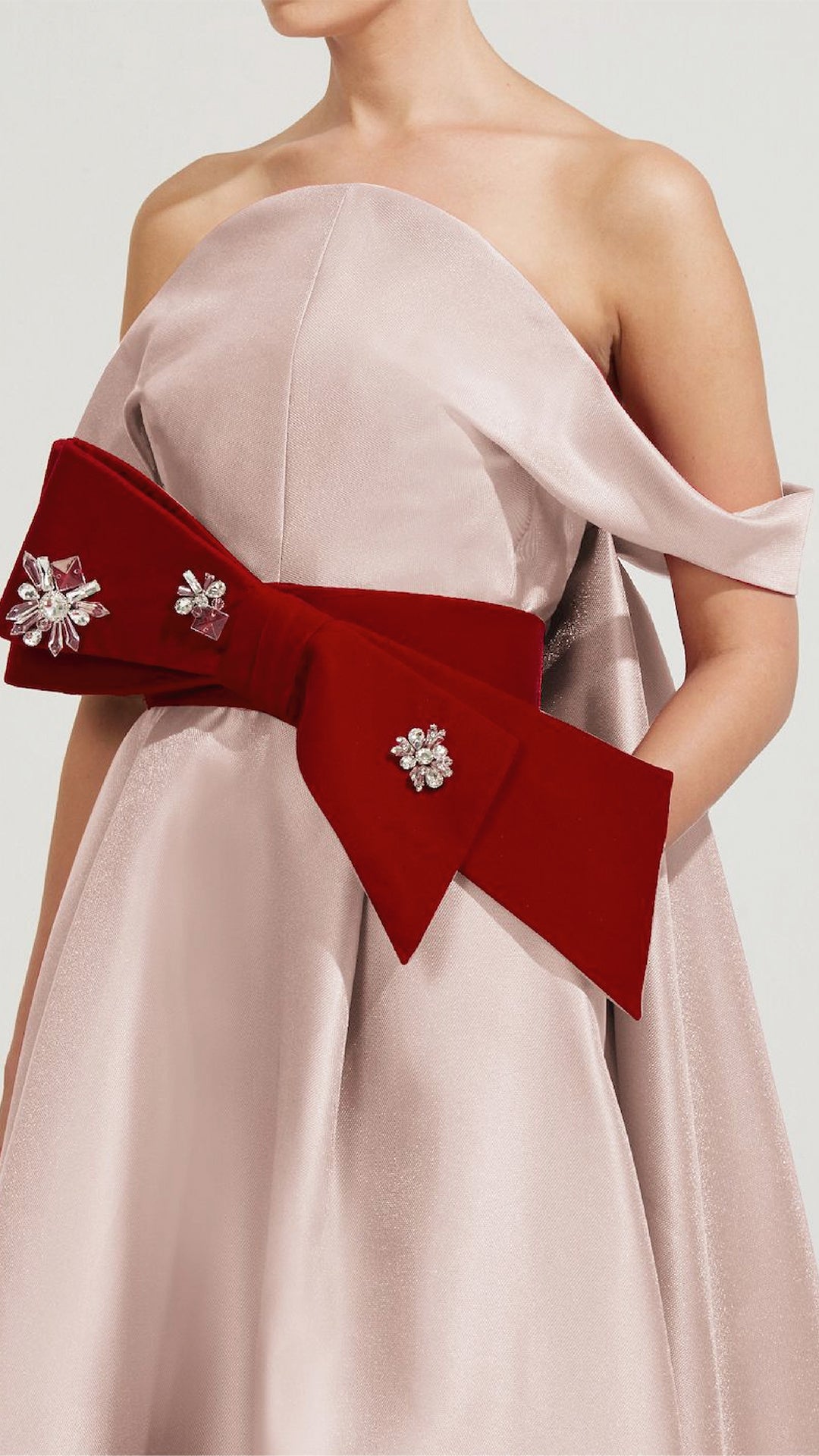 Off-The-shoulder A-line Dress with Bow