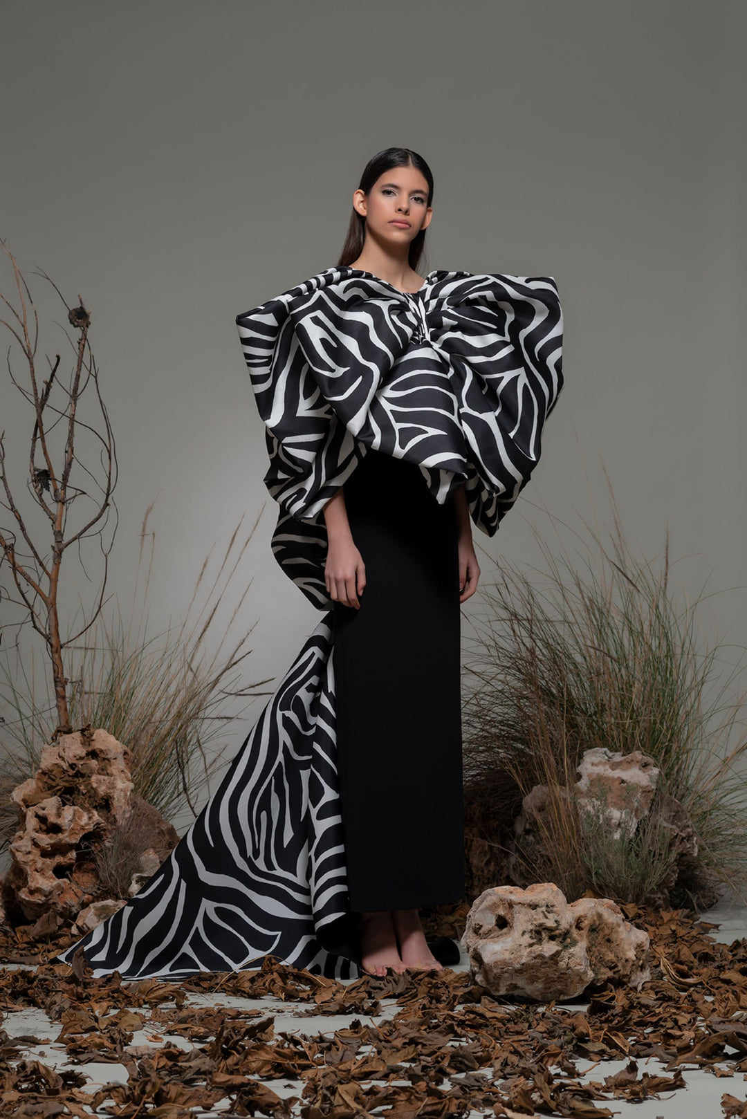 midi dress with train Florence Silk Faille Midi Dress with Removable Train