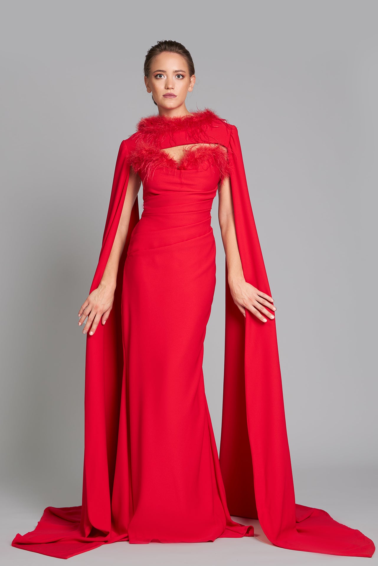 M R Design Strapless draped Dress with Bolero – M.R DESIGN