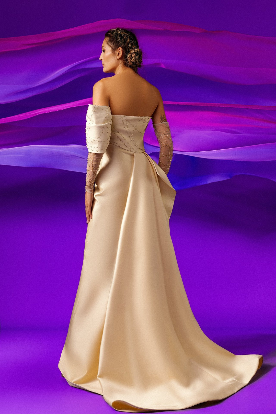 One-Shoulder Fitted Dress with Embroidery M.R DESIGN One-Shoulder Fitted Dress with Embroidery M.R DESIGN