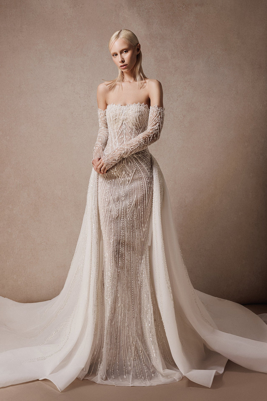 Tulle Embroidered Straight-Cut Dress with Overskirt – M.R DESIGN