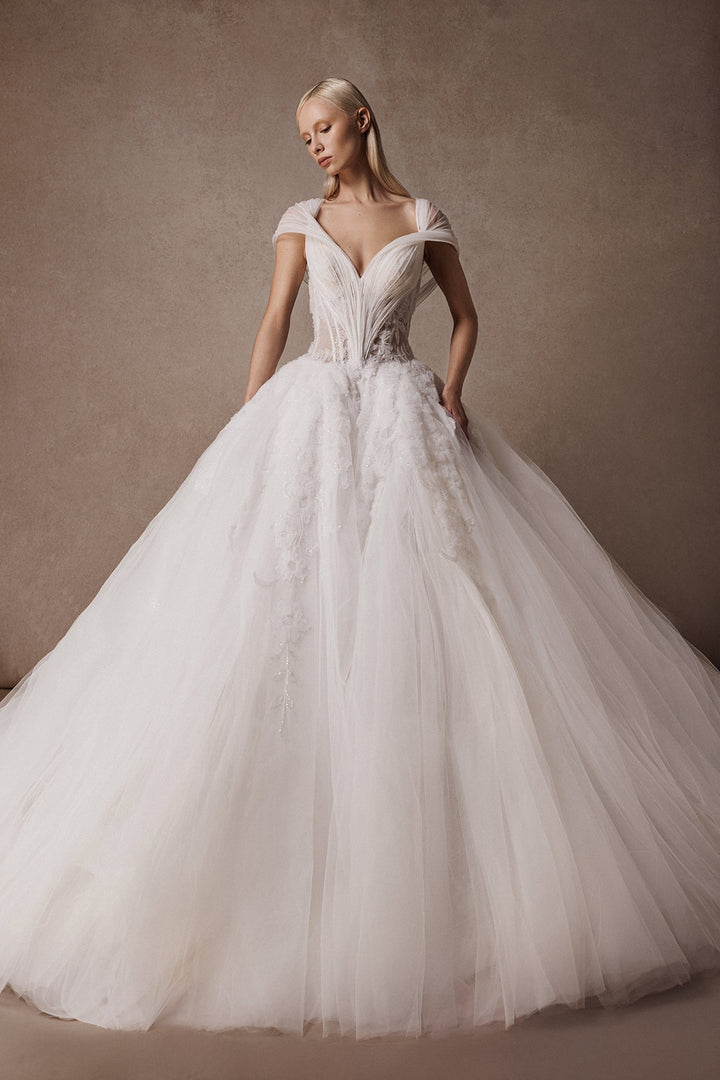 Tulle Sleeveless Princess Dress with Embroidery