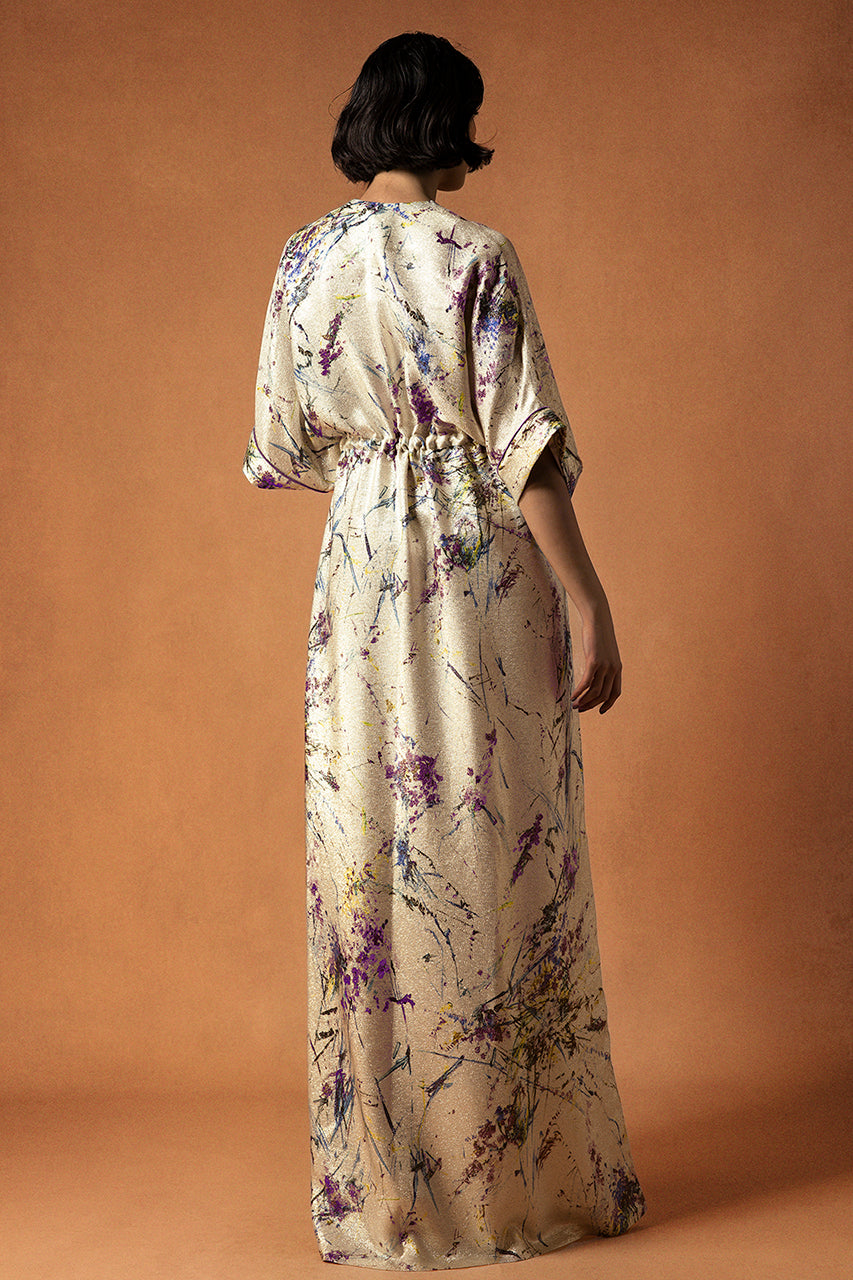 Printed Lurex Silk Kaftan