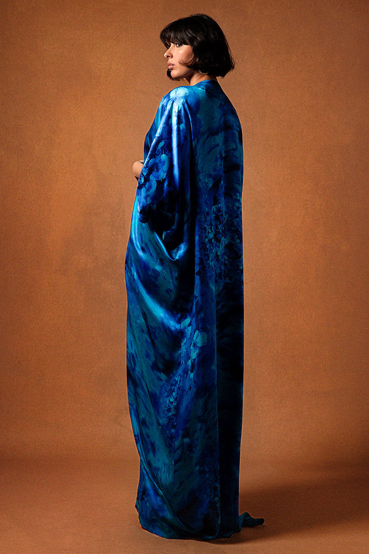 Printed Silk Satin Kaftan