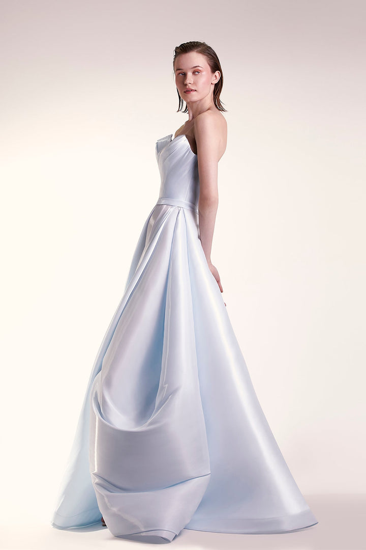 Strapless Organdie A-line Dress