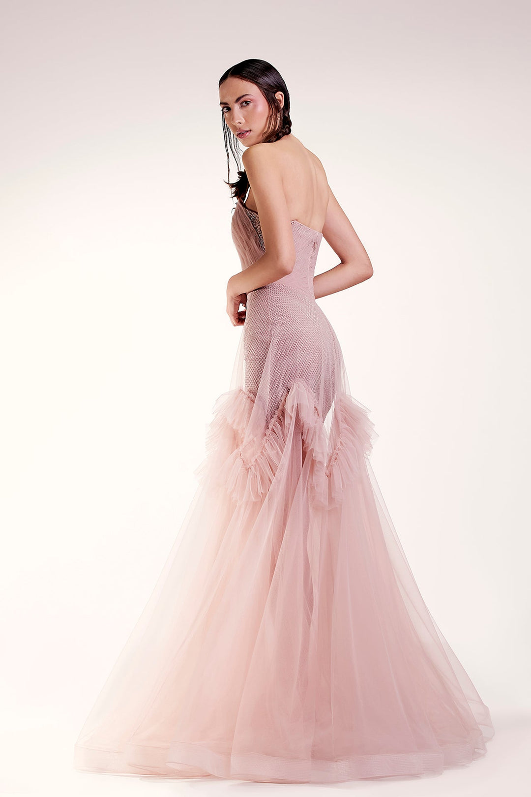 Strapless Tulle Dress with Crystal Corset