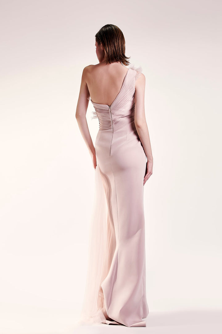 One-Shoulder Ribbed Asymmetrical Dress