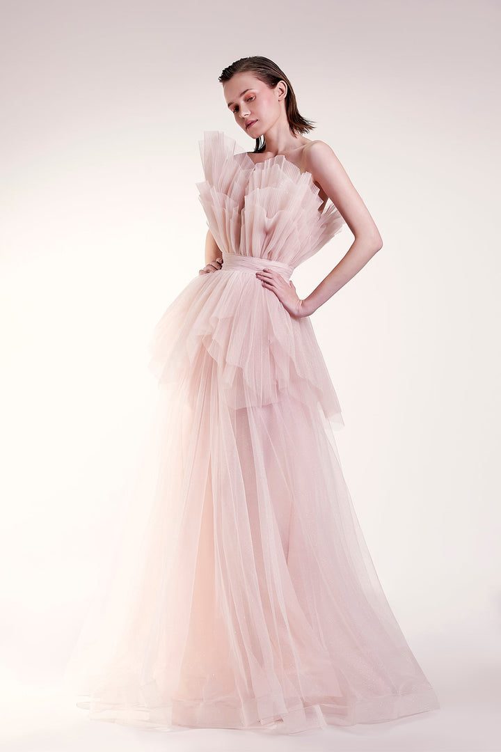 Strapless Voluminous Tulle Dress