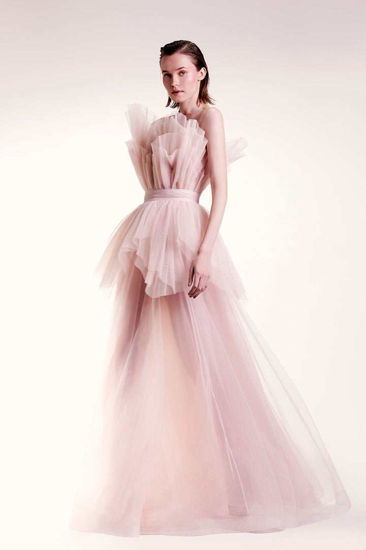 Strapless Voluminous Tulle Dress