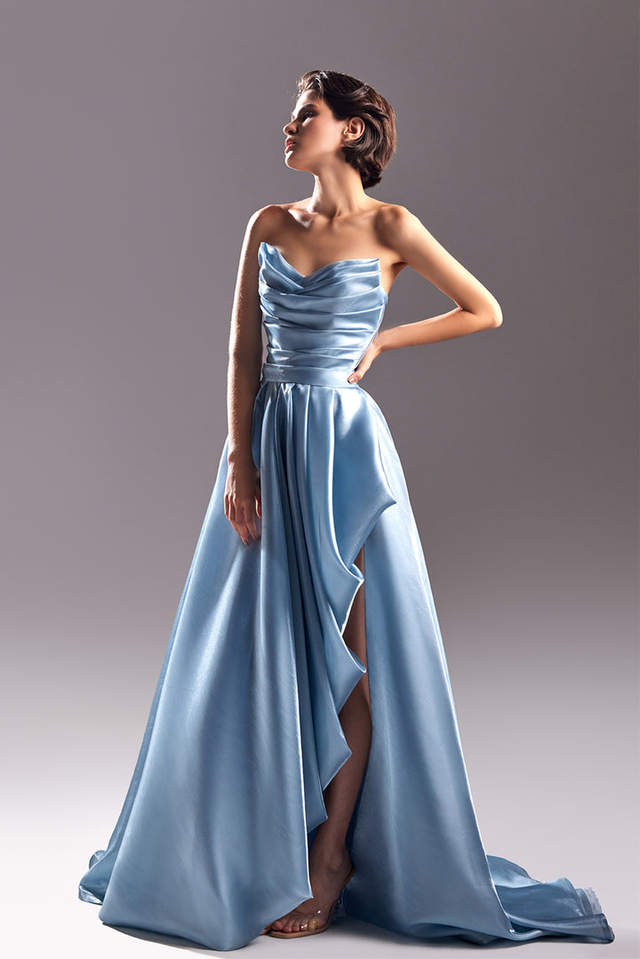 Strapless Organdie A-line Dress